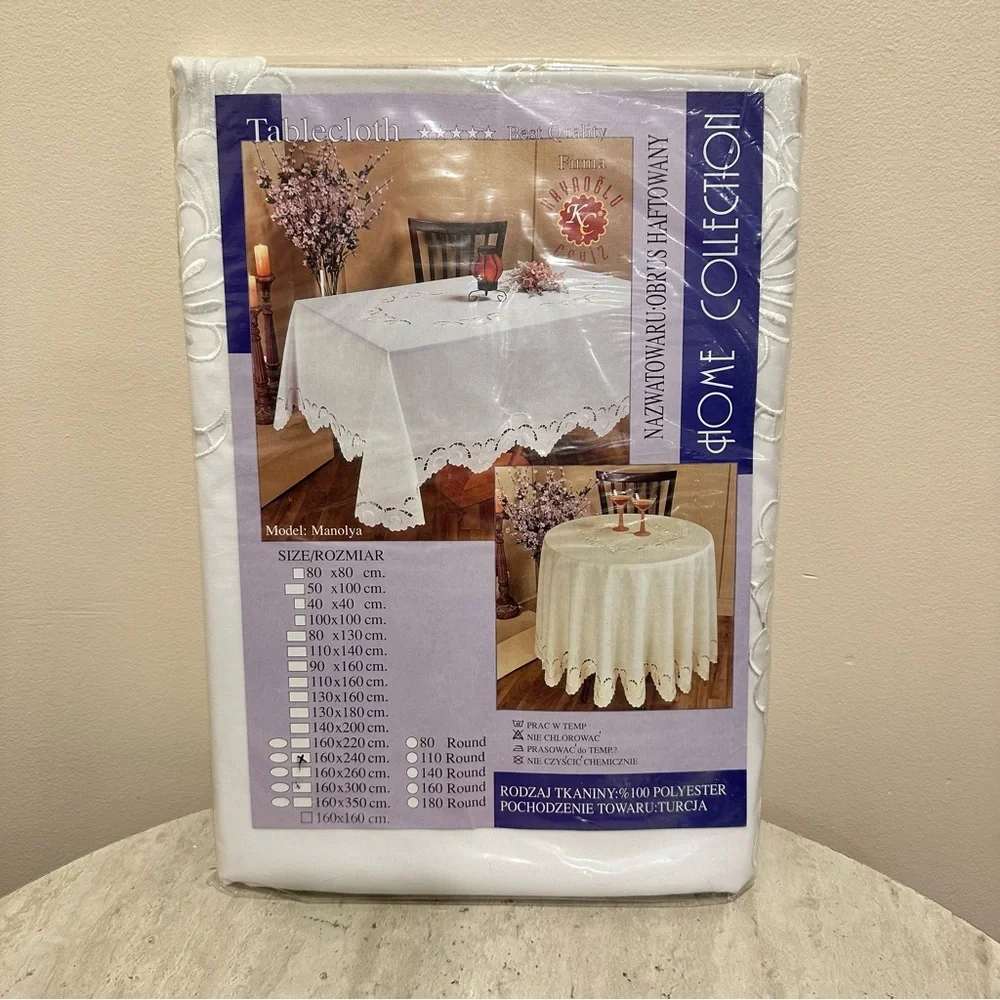 Home Collection Elegant Lace White Tablecloth NWT